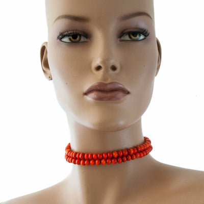 Centouno Red Choker Necklace Necklace by Cosima Montavoci - Sunset Yogurt