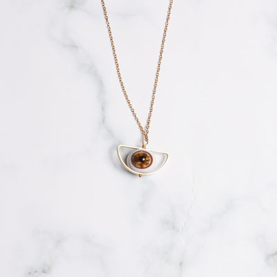 Golden Eye Pendant Necklace