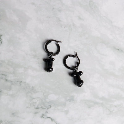 Black Weeeners Dangle Earrings