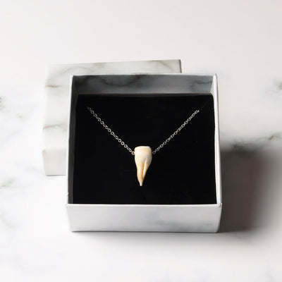 Teeth Silver Pendant Necklace