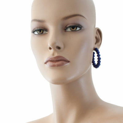 Centouno Cobalt Blue Round Earrings Earrings by Cosima Montavoci - Sunset Yogurt