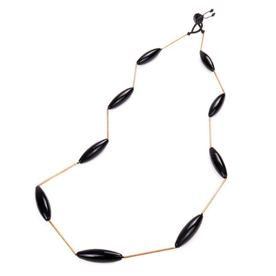 Glass'n'Brass Black Necklace