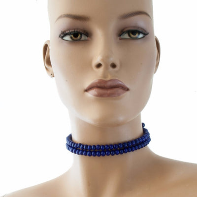 Centouno Cobalt Blue Choker Necklace Necklace by Cosima Montavoci - Sunset Yogurt