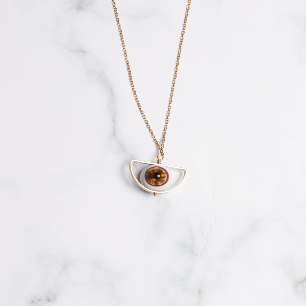 Golden Eye Pendant Necklace