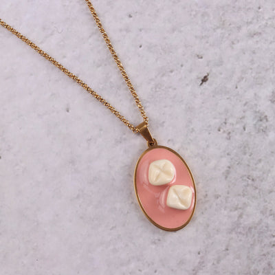Meaty Bling Cameo Necklace