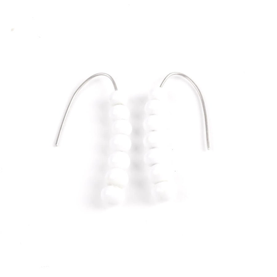 Centouno White Dangle Earrings