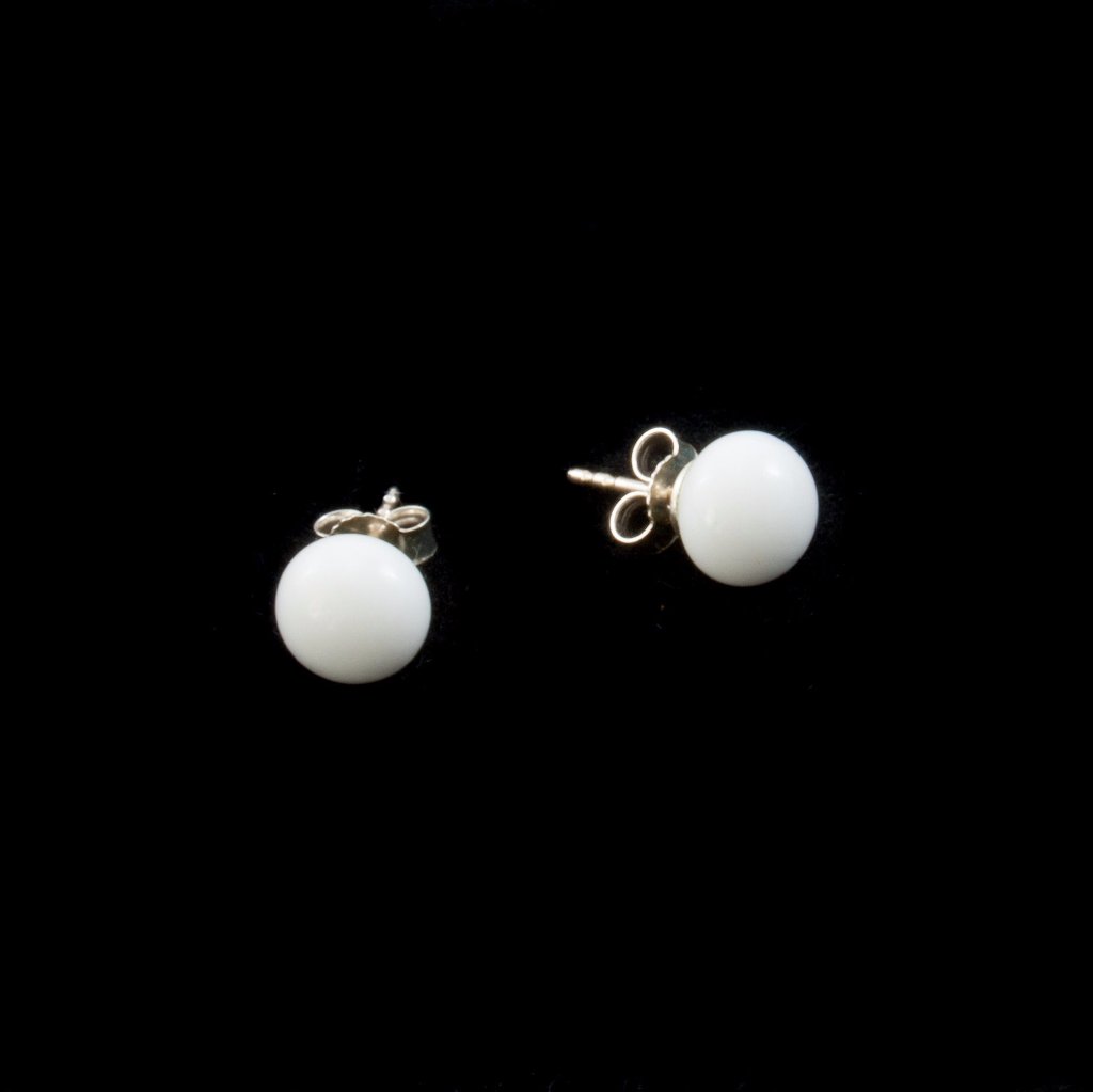 Centouno White Stud Earrings